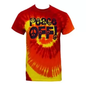 Image of Grindstore Mens Peace Off Tie Dye T-Shirt (S) (Red)