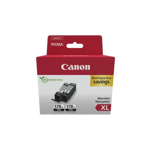 Image of Canon PGI-570XL Inkjet Cartridges High Yield Twin Pack Black 0318C010 0318C010