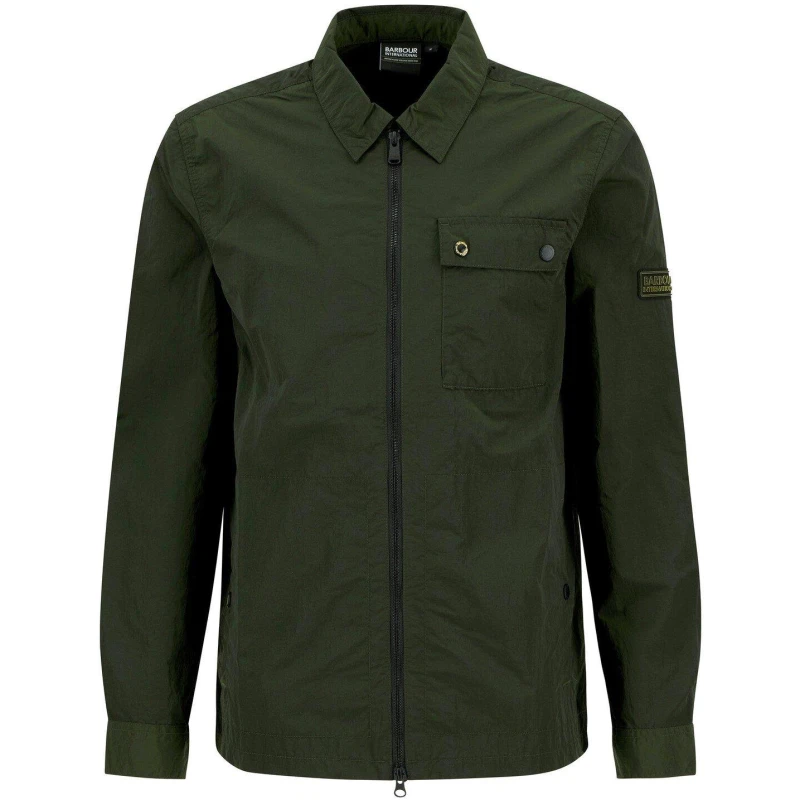 Image of Barbour International Mens Inline Cotton Long Sleeve Overshirt Sage SG71 male L