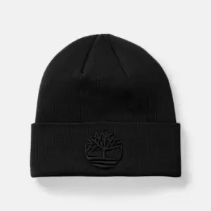 Image of Timberland All Gender Tonal 3D Embroidery Beanie In Black Product_gender_genderless, Size ONE