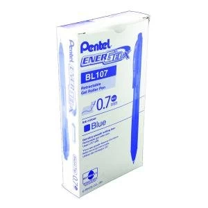 Image of Pentel EnerGel X Retractable Gel Pen Medium Blue Pack of 12 BL10714-C