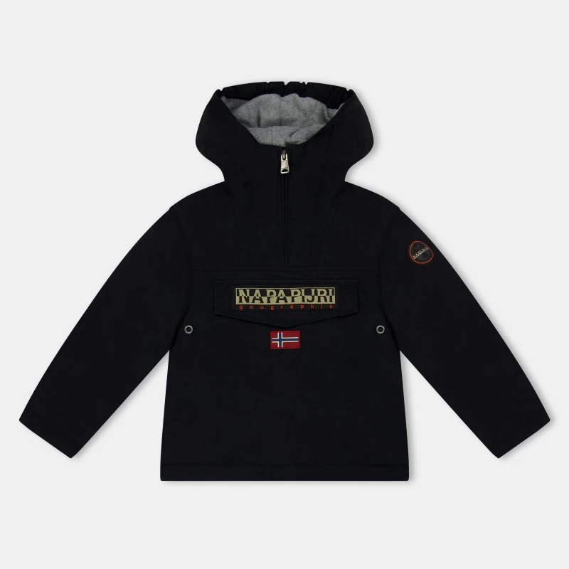 Image of Napapijri Kids Napa Rainforest Waterproof Half-Zip Rain Anorak Black 041 male 4Y