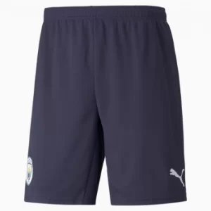 Image of PUMA Man City Third Replica Mens Football Shorts 21/22, Peacoat/White, size Small, Clothing