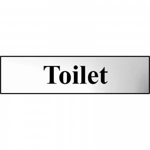 Image of Scan Chrome Effect Toilet Sign 200mm 50mm Standard