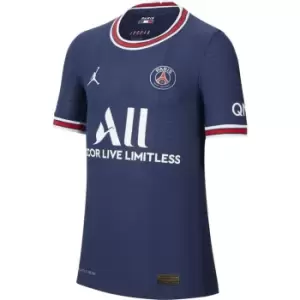 Image of Nike Paris Saint Germain x Jordan Match Home Shirt 2021 2022 Junior - Blue