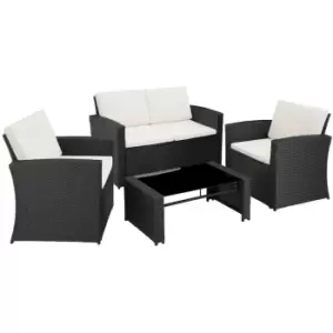 Image of Tectake Rattan Garden Set Lucca - 4 Seats, 1 Table