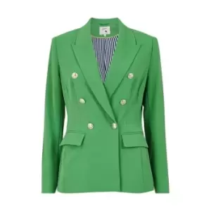 Image of Yumi Green Blazer With Contrast Stripe - Green