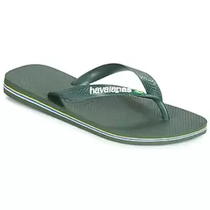 Image of Havaianas BRASIL LOGO mens Flip flops / Sandals (Shoes) in Green,5,8,6 / 7,9 / 10,11 / 12