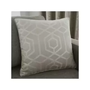 Image of Curtina Camberwell Print Filled Cushion, Stone, 43 x 43 Cm