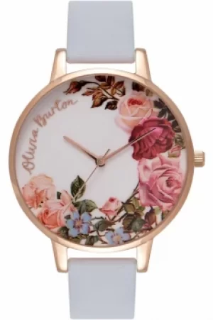 Image of Ladies Olivia Burton Painterly Prints Floral Birds Print Watch OB16PP17