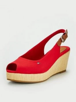 Image of Tommy Hilfiger Iconic Elba Sling Back Wedge - Red