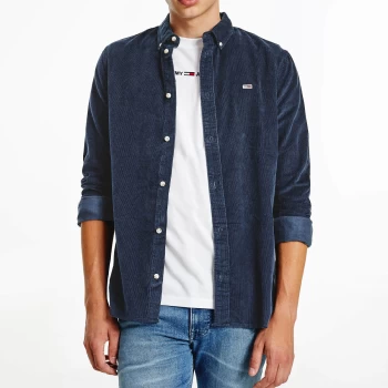 Image of Tommy Jeans Mens Regular Cord Shirt - Twilight Navy - XL