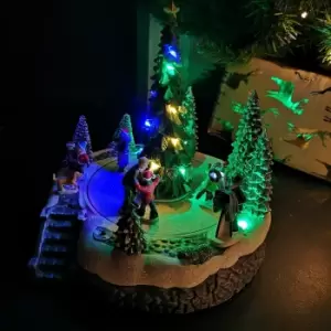 Image of 22cm Battery Operated LED Light Up Musical Christmas Scene in Multicoloured