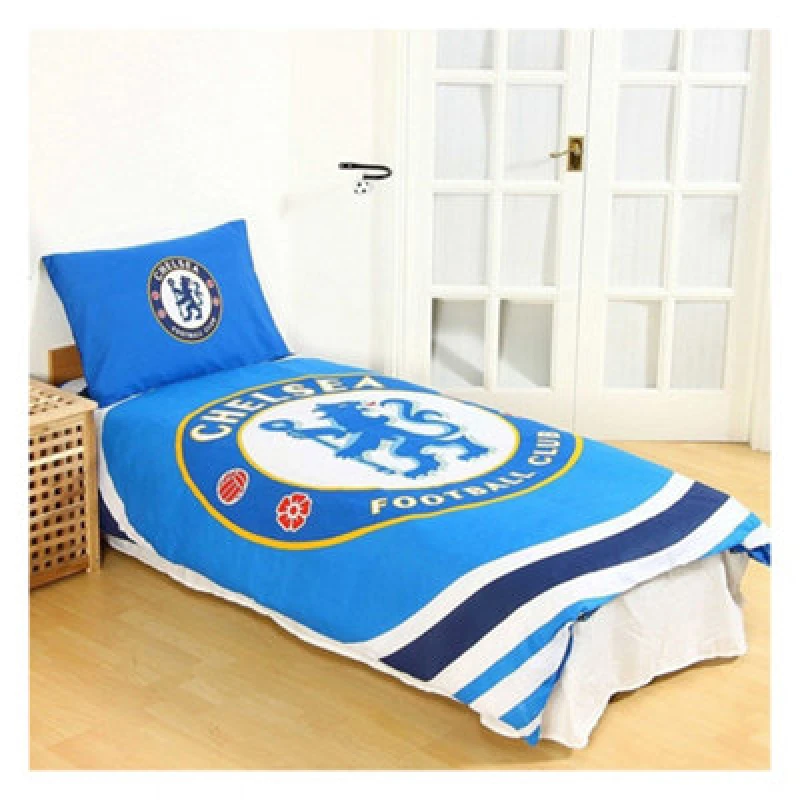 Image of Chelsea FC Chelsea FC Pulse Duvet Cover Set in Blue Size: Single Blue Single Unisex 5063470669325
