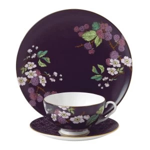 Image of Wedgwood Tea garden blackberry apple 3 piece set Black