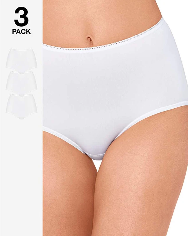 Image of Sloggi Sloggi 3Pk Microfibre Maxi Briefs White White - sloggi - Size: 20 White Female 20 DQ16106