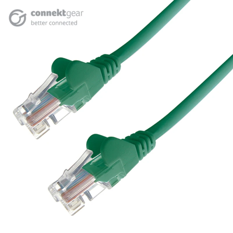Image of Connekt Gear 1.5m RJ45 CAT6 UTP Stranded Flush Moulded LS0H Network Cable - 24AWG - Green