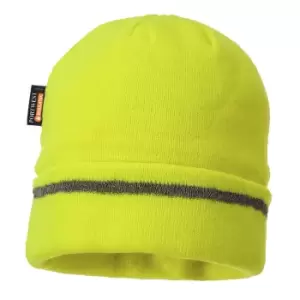 Image of Portwest Reflective Trim Knit Hat Yellow One Size