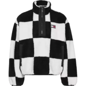 Image of Tommy Jeans Tjw Checkerboard Sherpa Popover - Black