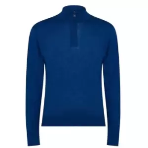 Image of Paul And Shark Summer Zip Neck Sweatshirt - Blue