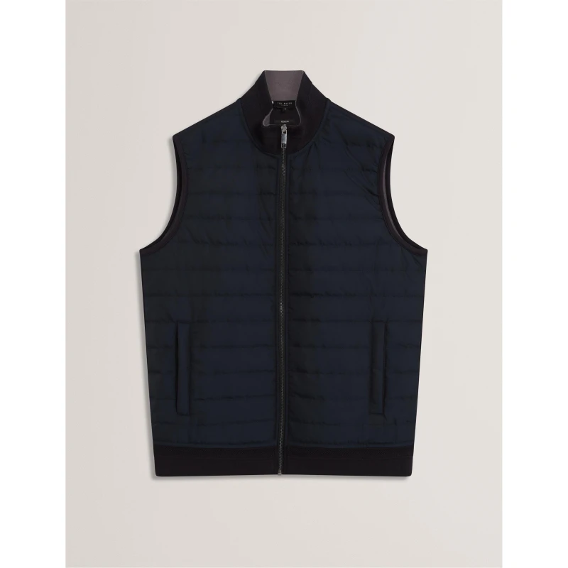 Image of Ted Baker Mens Quilted Gilet Navy male S (2)