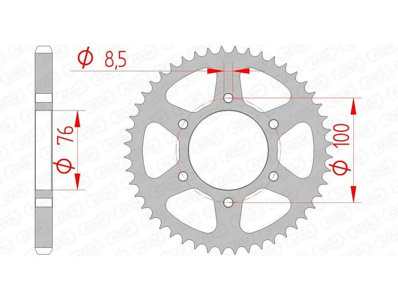Image of AFAM Steel Standard Rear Sprocket 12227 - 428