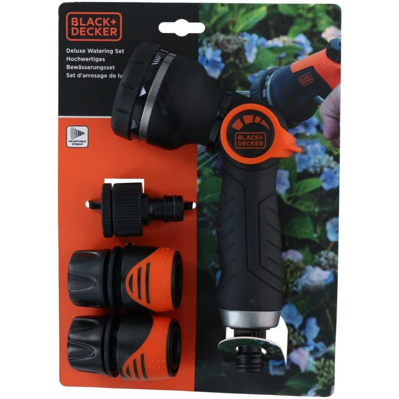 Image of Black and Decker Black+Decker 4pc Watering Set Black/Orange unisex One Size