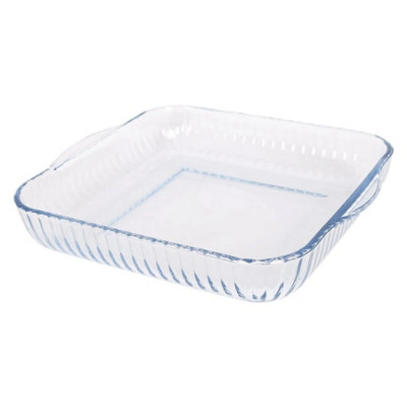 Image of Argon Tableware Optical Square Glass Oven Dish - 30Cm X 27.5Cm