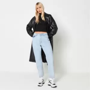 Image of Missguided Petite Wrath Straight Leg Jeans - Blue