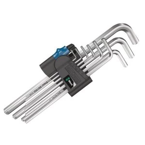 Image of Wera 950/9 Chrome Plated Holding Function Hex-Plus L-Key Set of 9 (1.5-10mm)