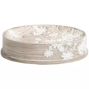 Image of Linen Soap Dish - Beige/White