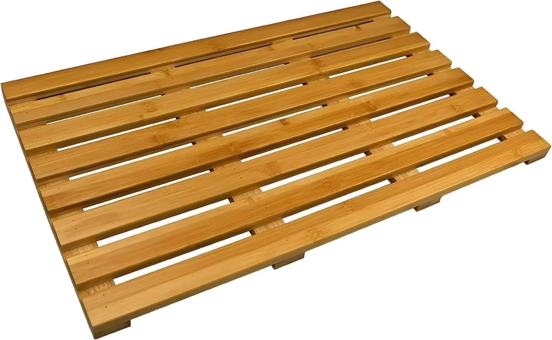 Image of MANTRARAJ Non-Slip Bath Mat Bathroom Duckboard Bamboo Shower Mat Brown