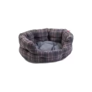 Image of Plaid Oval Pet Bed