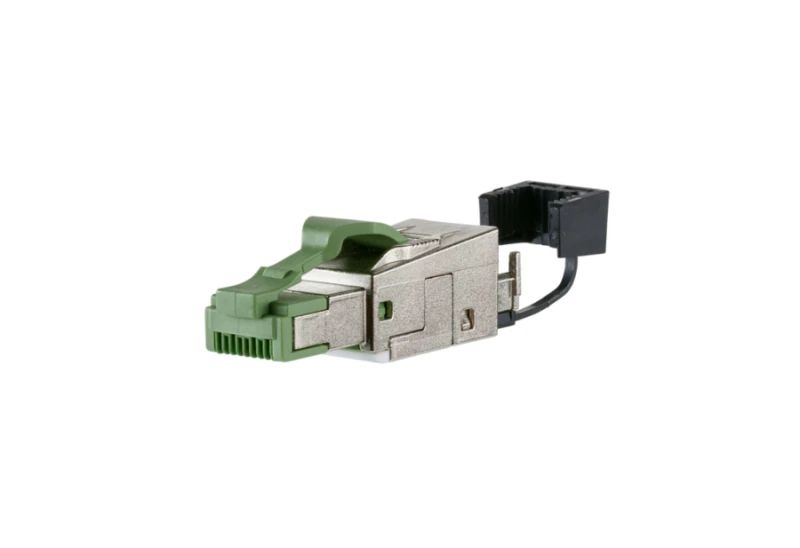 Image of METZ CONNECT 130E405032PE wire connector RJ-45 Green. Silver