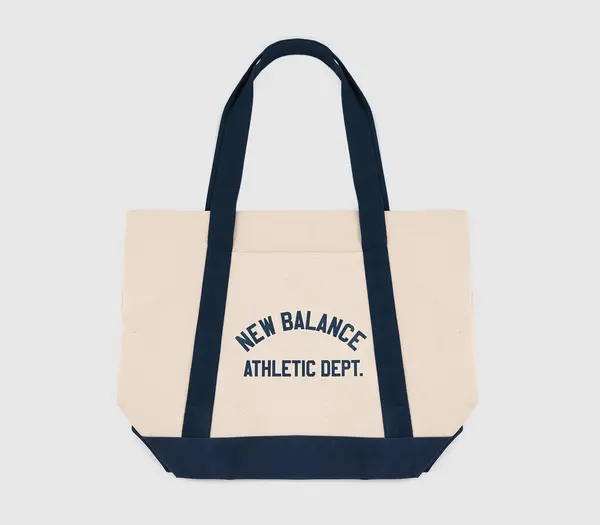 Image of New Balance Classic Canvas Tote Bags Cream Navy Natural, One Size