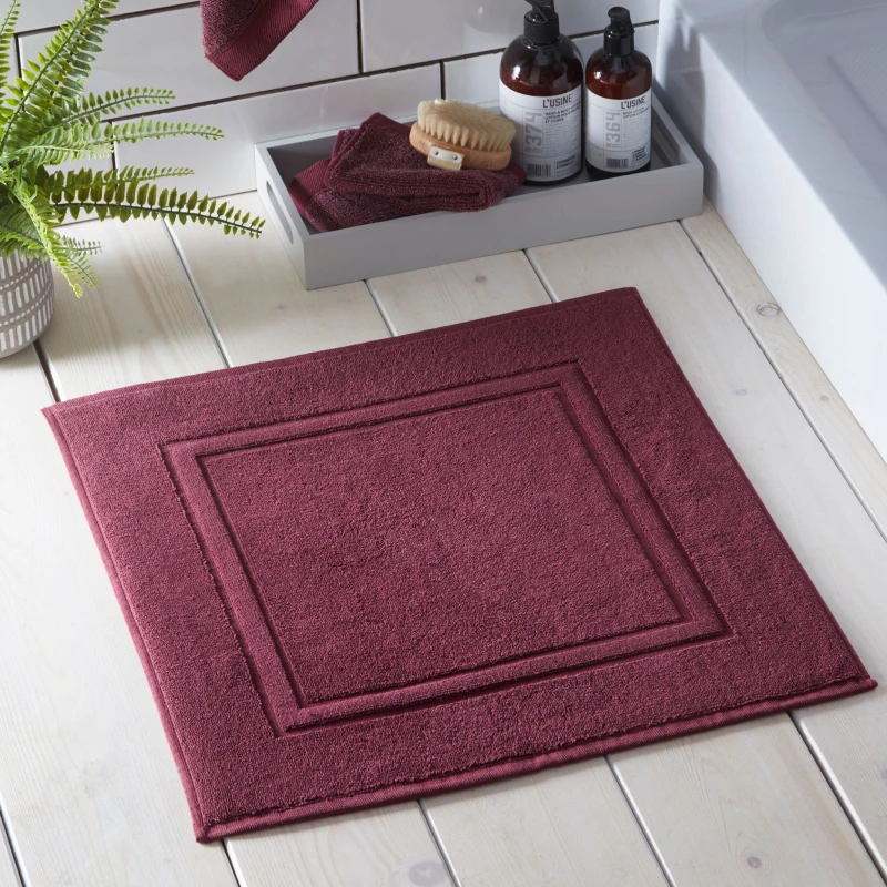 Image of Drift Home 'Abode Eco' Soft Sustainable Heavyweight BCI Cotton Shower Mat Red