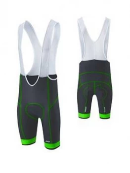 Image of Awe Lycra Cycling Bib Shorts, Black/Green Size M Men