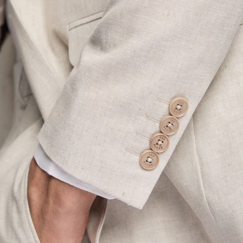 Image of Ted Baker Morris Stone Slim Linen Jacket Stone male 36 (46)