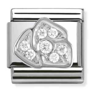 Image of Nomination CLASSIC Silvershine White Cubic Zirconia Rose Charm...