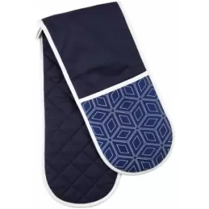 Image of Premier Housewares - Modern Retro White / Blue Single Oven Glove