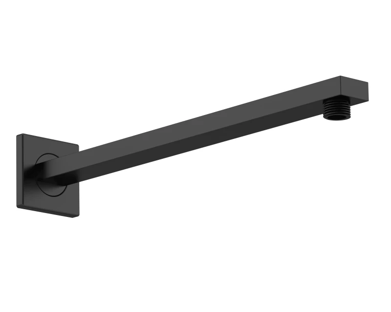 Image of Balterley Rectangular Wall Mount Shower Arm Matt Black 360mm Black