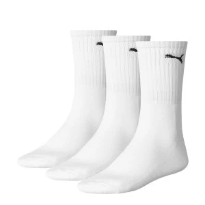 Image of Puma Sports Socks UK Size 9-11 White 3 Pack