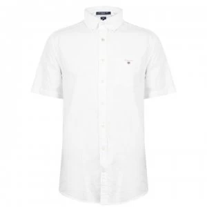 Image of Gant Short Sleeve Oxford Shirt - White 110