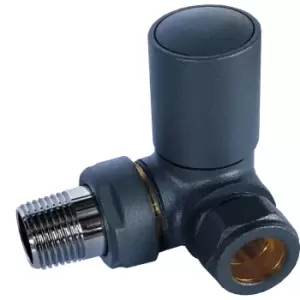 Image of Towelrads Corner Round Radiator Manual Valve and Lockshield - Anthracite