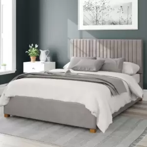 Image of Aspire Grant Upholstered Ottoman Bed Velvet Silver Single