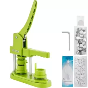 Image of VEVOR Badge Button Press, 1" (25 mm) Button Press Machine, Green Button Badge Maker Machine with 1 Circle Cutter and 1000 Sets of Components (Metal Fr