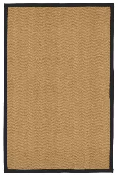 Image of Herringbone Weave Brown, Black Rug 150Cmx100Cm