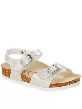 Image of Birkenstock Rio Kids Cosmic Sparkle Sandal, White/Glitter, Size 12 Younger