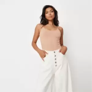 Image of Missguided Vest Top Fitted Bodysuit - Neutral