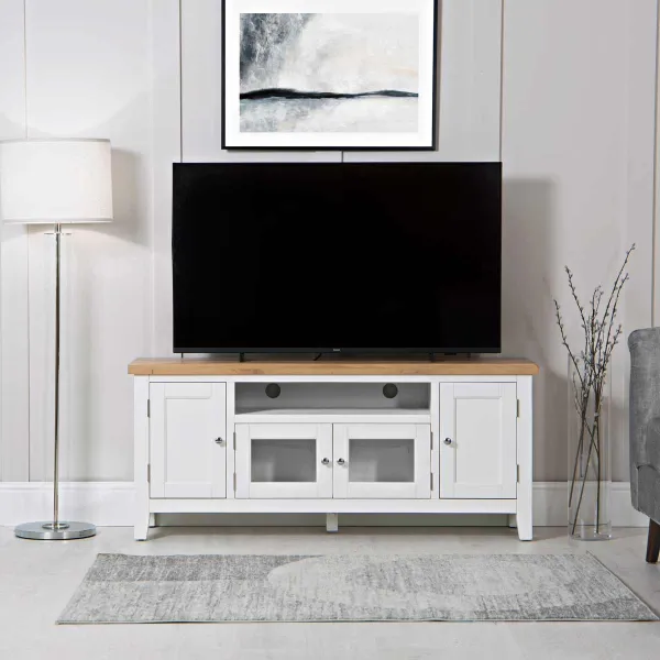 Image of K Living Lina Large TV Unit White